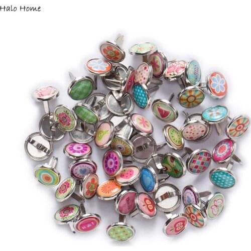 10Pcs Brads Mixed Round Fastener Metal Scrapbooking Embellishment Handmade Crafts Card Making Decorative DIY Rivets 9-25mm