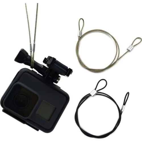 OOTDTY Safety Strap Stainless Steel Tether Lanyard Wrist Hand 60cm For GoPro Camera New