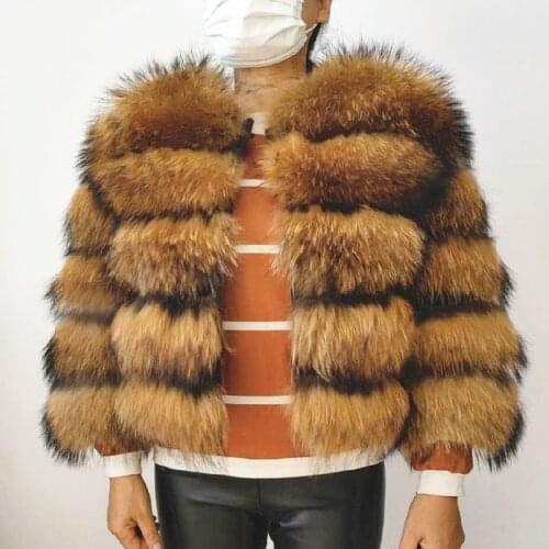 Real Natural Raccoon Jacket Real Womens Fashion Vest Real Fur Coat Real Fur Coat Sleeves Detachable