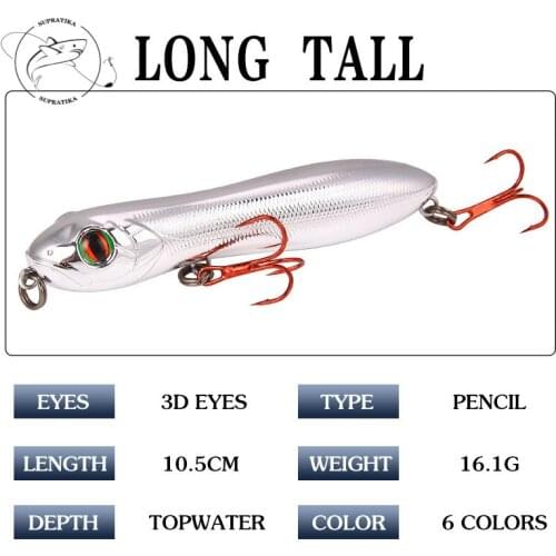 1Pcs 10.5cm/16.1g Floating Pencil Fishing Bait Lures Snake Head Plastic Bait Wobbler Crankbait For Sea River