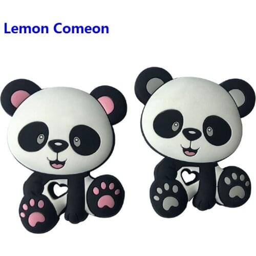 Lemon Comeon Bear Shaped BPA Free Silicone Baby Teethers Pendant Necklace Accessory Food Grade Tiny Rod Chew Toys 1PC