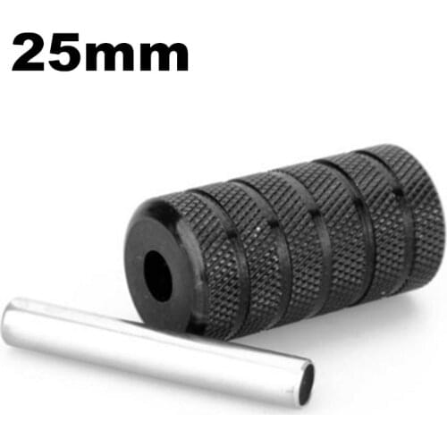 25mm Black Non-slip Aluminum Alloy Tattoo Machine Grip with Tube Supply