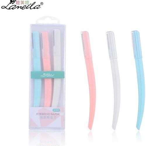 3pcs/set Beauty Portable Eyebrow Remover Face Razor Stainless Steel Blades Beauty Makeup Tool for Women Leg Face Hair Shaver Kit