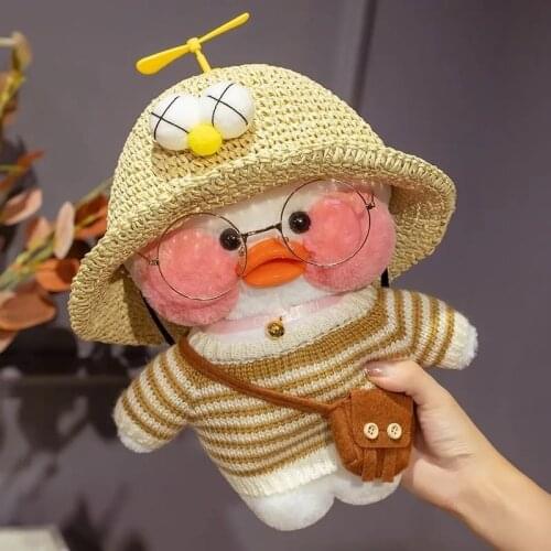 30cm Cartoon Cute LaLafanfan Cafe Duck Plush Toy Stuffed Soft Duck Doll Animal Pillow Birthday Gift For Kids Children Removable