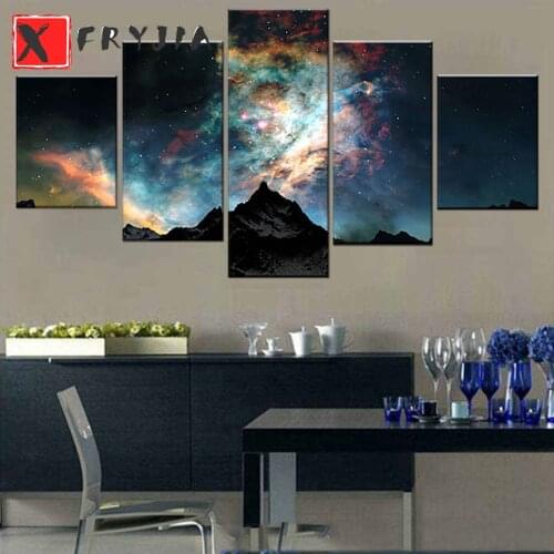 5pcs Diamond painting Starry Sky Mountains Space Planet,full round square drill Multi Pane embroidery 5D DIY Diamond painting