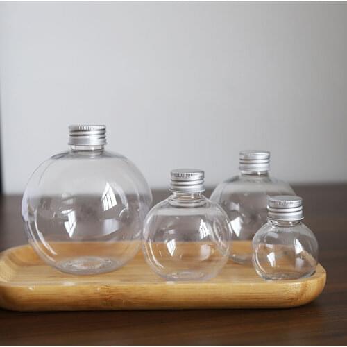 50ml 60ml 150ml 250ml 290ml Globe Bottle plastic Clear drinking bottles round ball orbs charm vial diy special cosmetic ball jar