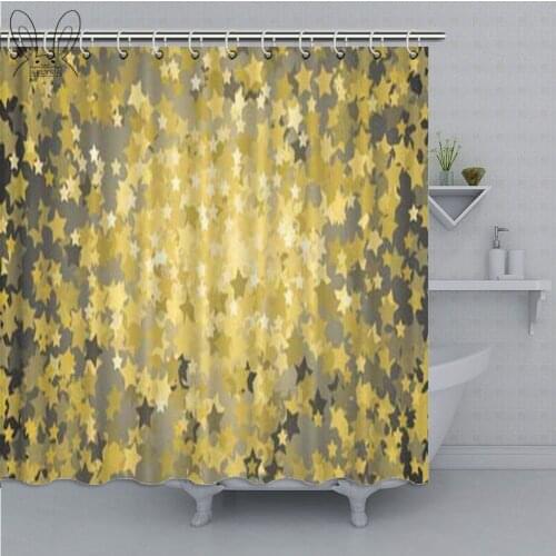 Aplysia Abstract Background with Gold Sequins Color Fabric Bathroom Shower Curtain with Hooks Home Decor