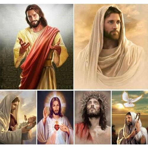 DIY 5D Diamond Painting Religion Cross Stitch Kit Full Drill Square Embroidery Mosaic Jesus Christ Icon Rhinestones Home Decor