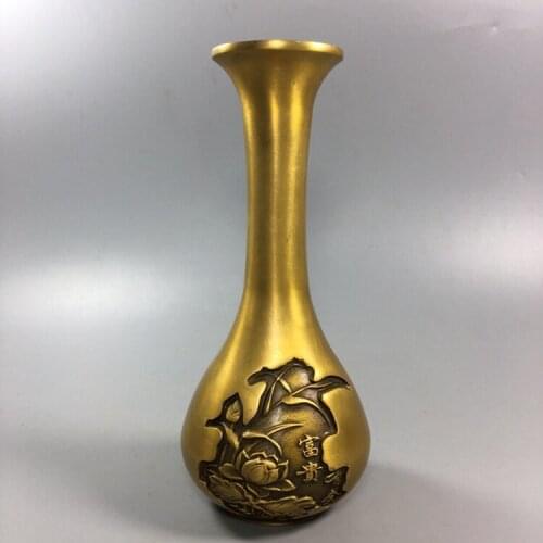 Antique QingDynasty copper vase, Home Decoration,best collection & adornment