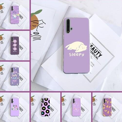 Phone Case Silicone For Huawei Honor 8A Pro 8S V20 Purple Cat Unicorn Moon Soft Back Cover For Huawei Honor 10i 20i 20 Lite Pro