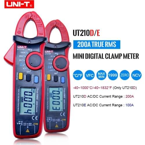 UNI-T UT210E Digital Clamp Meter True RMS Auto Range UT210D 2000 Count LCD Display Multimeters Megohmmeter
