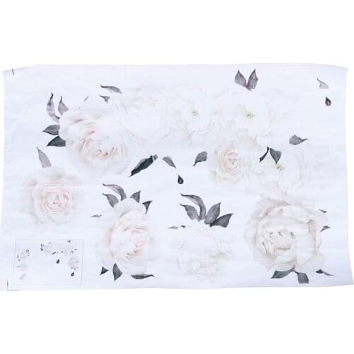 White Peony Rose Flowers Blossom Kid Wall Sticker Home Nursery Decor Baby Decal