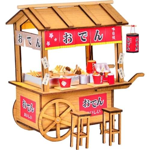 DIY DollHouse Kit Oden Stall Stand Wooden Doll House Model Kits Present