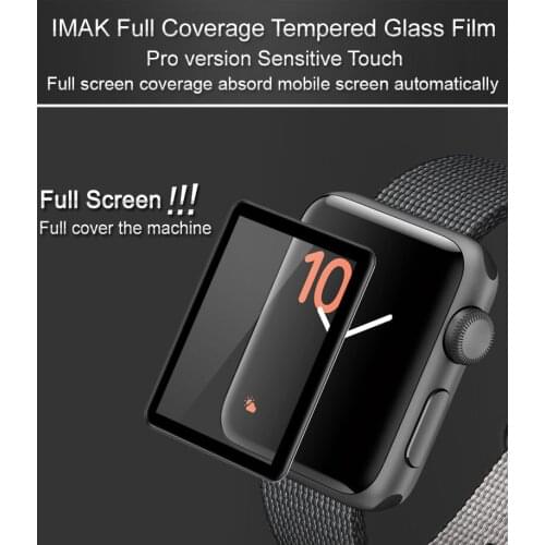 For Apple Watch 38mm Tempered Glass IMAK Full Coverage Protection Screen Pro+ Version For Apple iWatch 38mm Full Size Glass Film