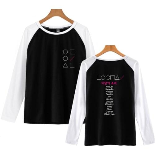 KPOP LOONA T Shirt Hip Hop Style 2020 New Raglan T-Shirt Streetwear Harajuku Tshirt Long Sleeve Cotton Tops Tee Brand Clothes