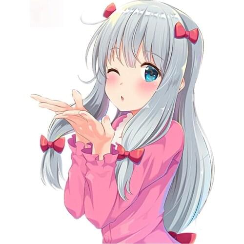 Personality Cute Silver Hair Girl Car Sticker Waterproof Sunscreen Car Accessory Bumper Decal DIY Car Styling Apply To Car Door