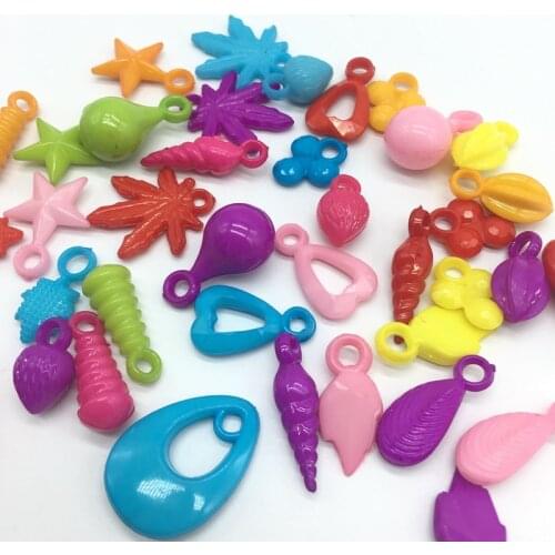 Acrylic Leave fruit leaf Beads Hanging hole maple star heart Carambola For Jewelry Making Needlework Bracelet Accessory