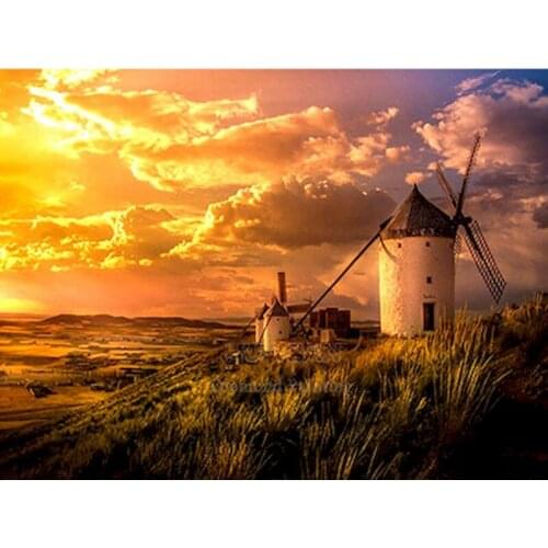 RUOPOTY 40x50cm Painting By Numbers Scenery DIY Canvas House Picture HandPainted Oil Painting by number Home Decoration