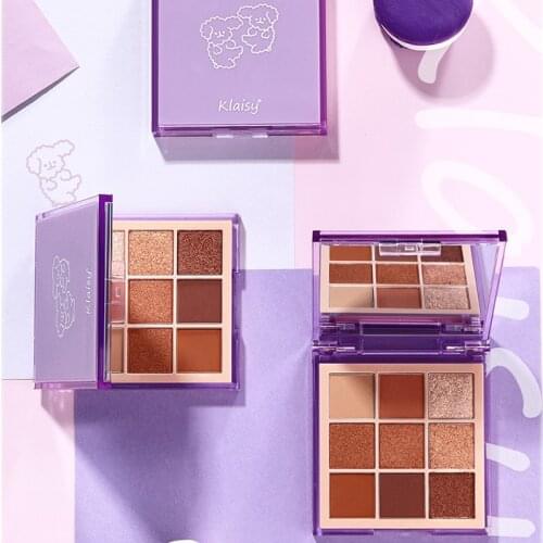 Klaisy Lovely 9 Colors Matte & Glitter Eye Shadow Palette Waterproof Shinning Nude Eye Pigment Shimmer Eye shadow Powder