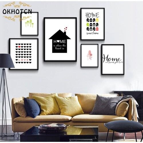Sweet Home Art Canvas Painting Minimalist Print Poster Cartoon Nursery Wall Picture Modern Home Baby Children Room Decoration