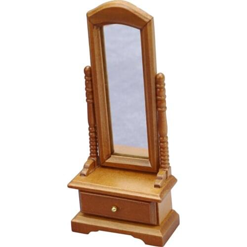 Cute 1/12 Scale Doll House Full-Length Dressing Mirror Model Life Scene Mini DIY Toy Decoration Ornament Accessory Gifts