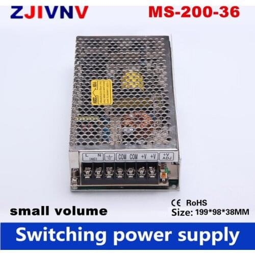 Mini size 200w switching power supply single output 36v 5.5A programmable led poder supplie ac/ dc smps (MS-200-36)