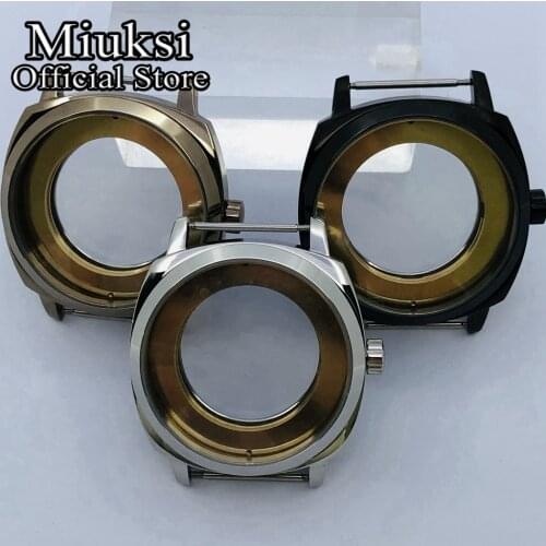 Miuksi 42mm silver black copper stainless steel case fit NH35 NH36 ETA 2836 Miyota 8205 8215 821A Mingzhu DG 2813 3804 movement