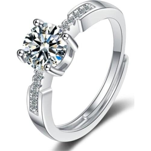 Fashion Unique Design Geometric Silver Color Crystal Ring Womens Index Finger Open Ring Accessories Wedding Party Jewelry