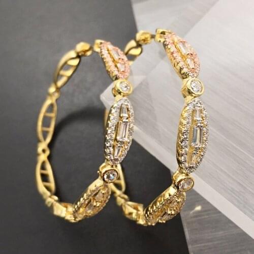 Vanifin Fashion Jewelry Stylish Graceful circleBig Ear Loops Micro Plated Romantic Wedding Party Earrings Bridal Daily Best Gif