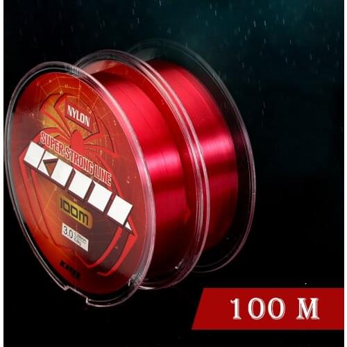 CEMREO Nylon Fishing Line 100m Red Low Memory High Strength Super Strong Fishing Wire Bass Carp Fish Fishing Accessories