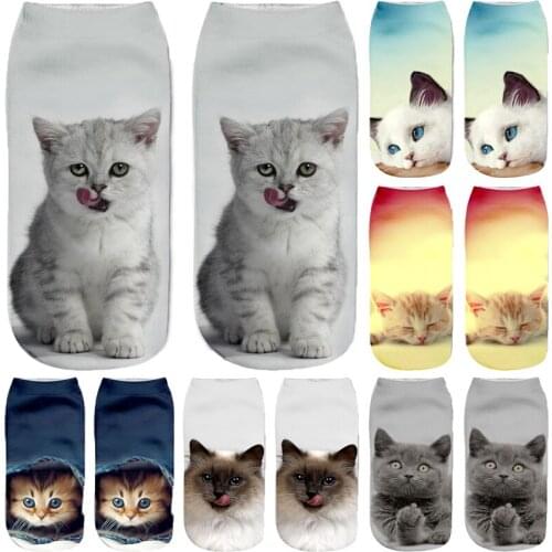2pairs Creative Multiple Cat Face Socks Girl Funny Cute Cartoon Kitten Fashion Unisex Short Socks Colorful Low Ankle Socks Women