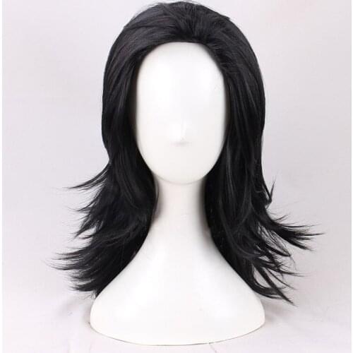 New 2021 Loki Season 1 Loki Laufeyson Black Long 50cm Cosplay Wig Heat Resistant Synthetic Hair Halloween Party Hair + Wig Cap