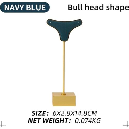 New Navy Blue Mrta Bull Head Shaped Jewelry Display Stand For Femal Earring Necklace Jewellery Organizers Holder Base Detachable