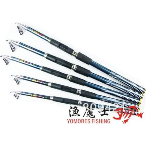 Whole Sale 50pcs/lot 2.4M 2.4Meters long shot fishing Rod hard glass fiber Fishing rod Telescopic throwing fishing rod Strong