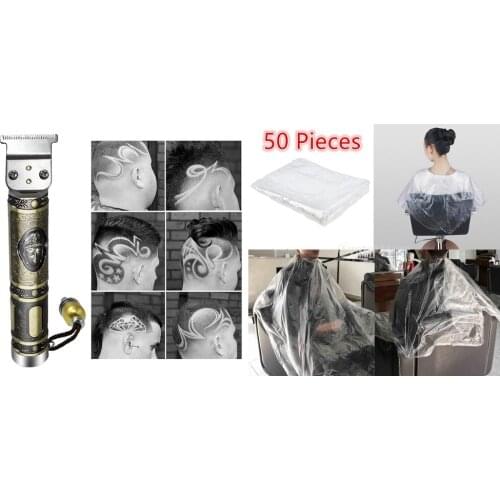 50Pieces Barber Hair Cutting Cape & 1Set Oil Head Hairs Clipper Self-Cut For Men