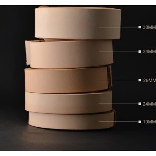 Italy Vegetable Tanned Full-Grain Natural Cowhide Butt Leather Belt Strip Waistband Handmade DIY Bag Shoulder Strap Leathercraft