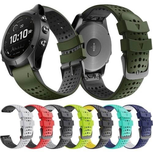 22mm Quick Fit Silicone Watchband Wristband For Garmin MARQ/Fenix 5 Bracelet For Garmin Fenix 6 Fenix6 GPS Strap Easyfit Band