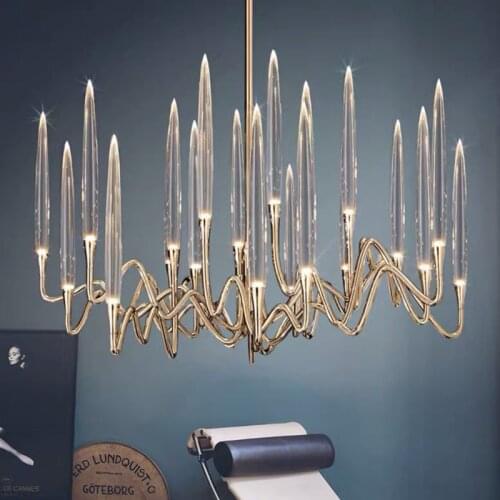 Luxury european candle chandelier lighting shop exhibition hall light fixtures gold bronze hanging lamp