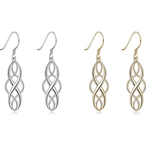 ZEMIOR Woman Studs Earings Geometric 925 Sterling Silver Jewelry Engagement Party Gift Long Shiny Fashion Wedding Earrings