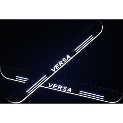 SNCN LED Car Scuff Plate Trim Pedal Door Sill Pathway Moving Welcome Light For Nissan Versa 2015 2016 2017 2018 Accessories