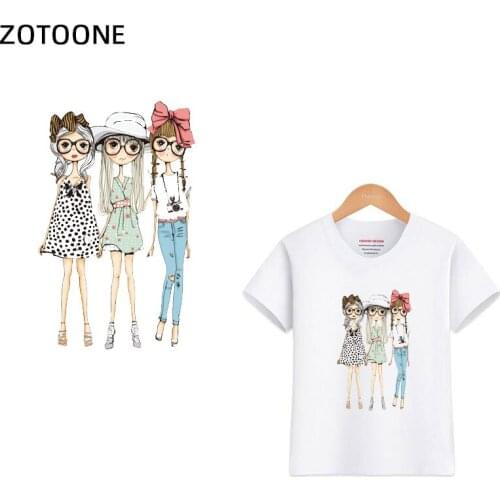 ZOTOONE Pretty Girl Iron on Heat Transfers Cartoon Cars Flowers Girls Stickers Iron on Patches for Clothing T-shirts Pant G