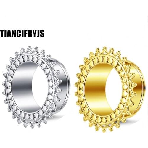 TianciFBYJS Brass Ear Expander Earring Gauges Ear Plugs Tunnels Earlobe Piercing Flesh Tunnel Body Jewelry