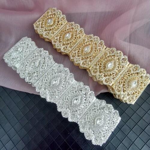 Zinc alloy fashion and atmosphere ladies wedding waist chain, unique design with glass crystal, waist chain adjustable length