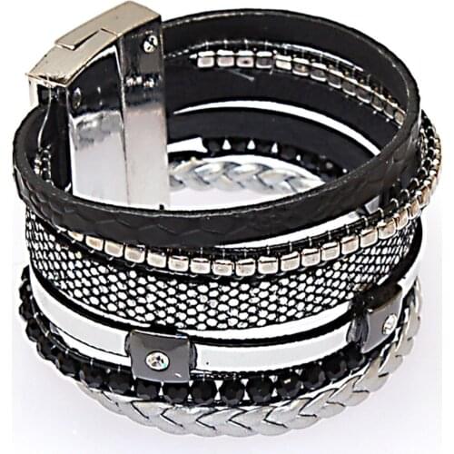 Miasol Winter Magnetic Bracelets Brazilian Style Wide Wrap Charm Bracelet Magnetic Clasp Bracelet For Women Party Jewelry Gift