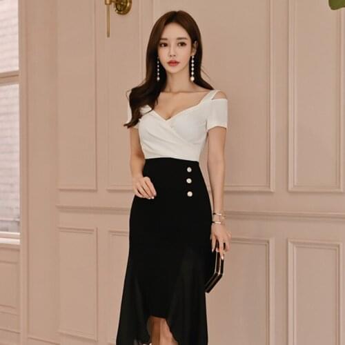 2020 Elegant Women Short Sleeve V-Neck Dress Summer Patchwork Asymmetrical Dress Bandage Bodycon Vintage Sexy Dresses Vestidos