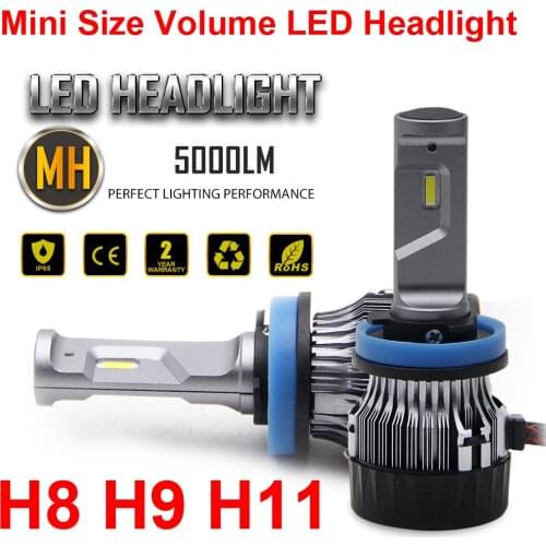 1 Set H8 H9 H11 60W 5000LM Mini LED Headlight Intelligent Small Size FLIP Chips Turbo Fan White 6000K Car Spot Focus Lamps Bulbs