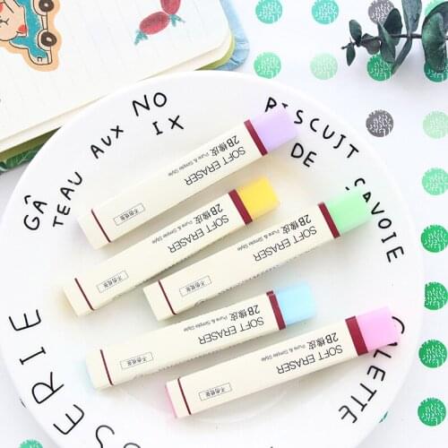 1 Pcs Cartoon Colorful 2B Eraser Student Exam Soft Rubber Pencil Erasers Correction Supplies Child Gift Stationery