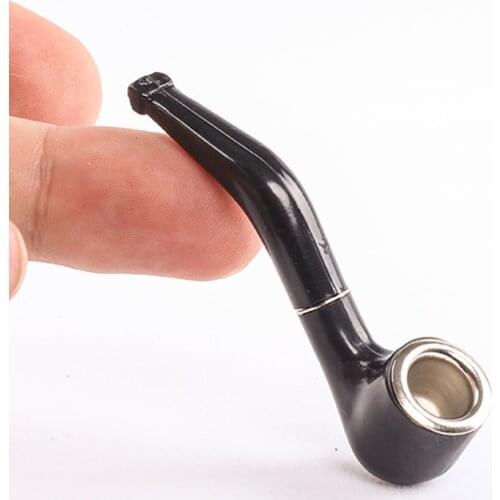 2pcs/lot creative mini small Smoking pipe black Cigarette Holder with Metal Bowl portable mens Gadget HG-666A