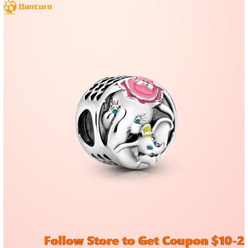 2020 New 925 Sterling Silver Beads Dumbo & Mrs. Jumbo Elephan Charms fit Original Pandora Bracelets Women DIY Jewelry