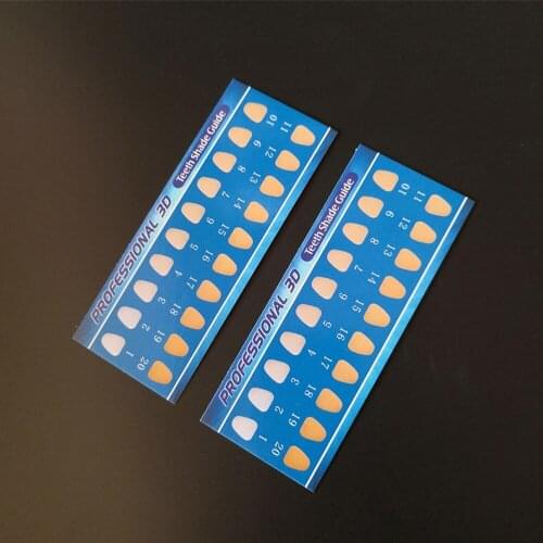 300/500PCS DENTAL Lab 3D Shade Guide 20 Colors Teeth Whitening Paper Shade Guide for Dentist